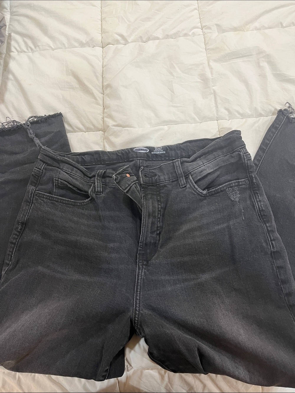 Old Navy Black High-Rise Straight Jeans